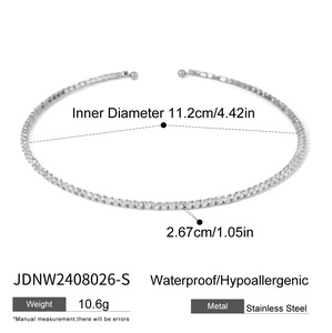 Women's Stainless Steel and Titanium Fashion Bracelet and Necklace Non-Fading Zircon Collar Cross-Border Jewelry Bangles - Product Image 5