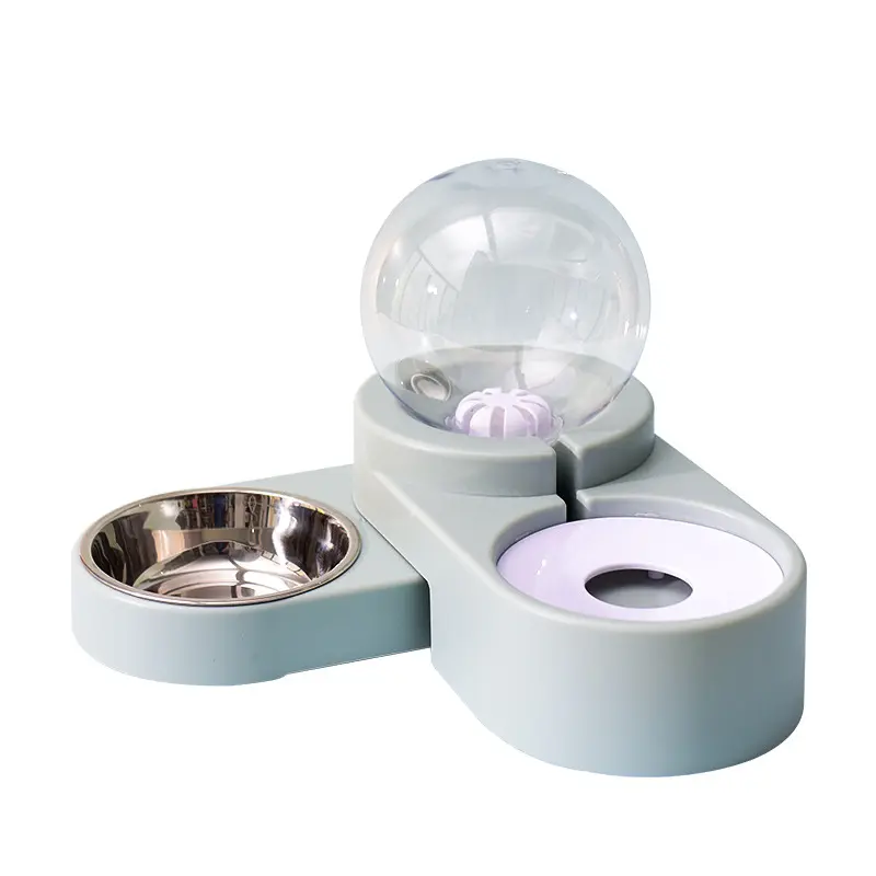 PERFLIX automatischer Haustier-Zwei-Schalen- und Fütterungsbehälter Katzen-Tränkschüssel-Lebensmittelfütterer mit Edelstahl