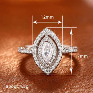 Bague en diamant taille marquise Q621, pierre naturelle, classique, bijoux de fiançailles pour femmes - Product Image 5