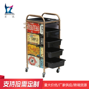 Carrito de Peluquería con 4 Ruedas, Marco de Metal y Plástico, Mueble Resistente para Salones de Belleza y Peluquerías - Product Image 2