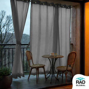2in1 Waterproof Outdoor Curtain 260 GSM Pebble Grey with Modern Neutral Styling for Elegant Patio <b>Privacy</b> UV Protection - Product Image 5