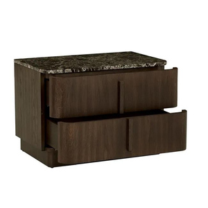 <span class=keywords><strong>Table</strong></span> <span class=keywords><strong>de</strong></span> <span class=keywords><strong>chevet</strong></span> contemporaine à 2 tiroirs en bois avec plateau en <span class=keywords><strong>marbre</strong></span> pour chambre à coucher - Product Image 4