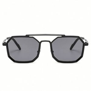 Gafas de Sol Cuadradas Steampunk Vintage de Lujo con Logotipo Personalizado, Gafas de Sol Punk Metálicas Poligonales para Mujer - Product Image 5