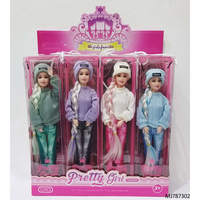 Ensemble de vêtements pour poupée de mode de 11 pouces en gros, boîte de présentation de 12 pièces, tenue de poupée pour fille avec accessoires, jouet modèle en plastique