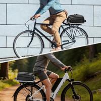 Sacoche de vélo arrière extensible et portable en polyester imperméable 15L-23L avec fermeture éclair et housse de pluie réfléchissante pour vélos électriques, trajets quotidiens et loisirs