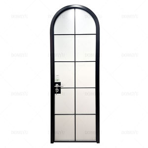 Style moderne personnalisé Rétro français Vieux portail en fer Porte incurvée en alliage d'aluminium Toilettes <span class=keywords><strong>Portes</strong></span> en verre arquées Art Porte en verre - Product Image 6