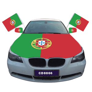 Vente en gros de logo personnalisé Couverture de capot de voiture <span class=keywords><strong>Portugal</strong></span> Drapeau décoratif imprimé numérique Drapeau de capot d'événement extérieur à impression numérique - Product Image 1
