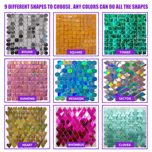 बैंगनी विषय पार्टियों की घटनाओं और आश्चर्यजनक सजावट के लिए 30*30 सेमी बैंगनी शिमर दीवार चमकदार अनुक्रमण पृष्ठभूमि - Product Image 4