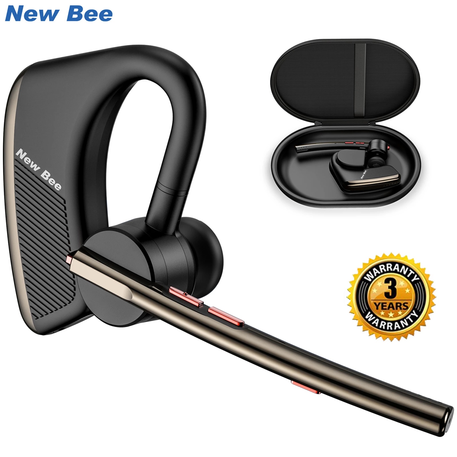 New bee m50 fone de ouvido móvel, fone de ouvido pequeno, intra-auricular, bluetooth, cancelamento de ruído, headset com microfone