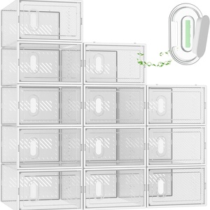 Hot Sale Eco-Friendly Durable PET Home Modern Shoe <b>Storage</b> <b>Box</b> Foldable Dust-Proof Sneaker Display Case <b>Stackable</b> Clear - Product Image 5