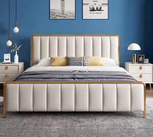 White Modern Leather Luxury Queen <strong>Gas</strong> <strong>Lift</strong> Super <strong>Single</strong> Tufted Princess Upholstered Storage <strong>Bed</strong> Frame Bedroom Living Room - Product Image 5