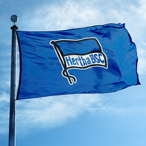 <span class=keywords><strong>Drapeau</strong></span> du club de football Hertha BSC <span class=keywords><strong>Berlin</strong></span> 3x5 pieds, bannière en polyester double face, impression vive et œillets en laiton pour les fans et les événements sportifs - Product Image 1