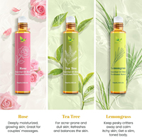 Ensemble d'huiles essentielles pour aromathérapie, huiles essentielles naturelles pré-diluées, roll-on avec bille de massage, 6x10ml