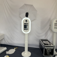 Photomaton pour iPad avec éclairage RGB, livraison rapide, hauteur réglable, application simple, télécommande, pour fêtes et mariages