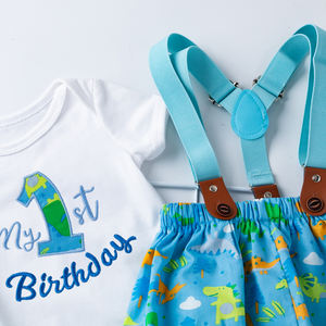 Babany gros nouveau-né bébé garçons anniversaire <span class=keywords><strong>Costume</strong></span> décontracté salopette vêtements - Product Image 2