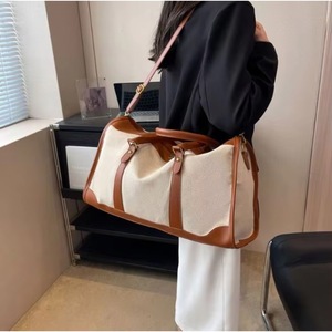 Échantillon Gratuit En Stock Sac à Main Vintage pour Femme Sac de Voyage Décontracté Sac de Sport Grande Capacité Contraste de Couleurs Sac de Voyage pour Vêtements - Product Image 1