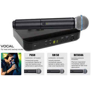 Micrófono de Mano Profesional UHF de 2 Canales BLX24 BLX4 BETA58A con Conector XLR para Iglesia, Karaoke y Canto - Product Image 6