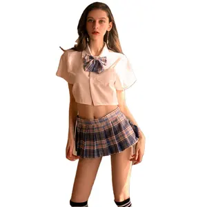 New Sexy Dessous Sexy JK Uniform Student Frauen Hot Sailor Kleid Falten rock Kurzer Rock Anzug