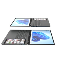 Ordinateur portable à double écran 15,6+7 pouces, tout neuf, écran tactile 7 pouces, processeur quadricœur Intel N95, 16 Go de DDR4, stockage SSD, anglais 11 Pro Face
