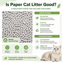 Litière pour chat en papier sans poussière, granulés de papier recyclé, haute absorption, contrôle des odeurs, naturelle, biodégradable, légère, personnalisable