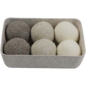 Boules de dessiccateur de feutre de laine organique écologiques de vente chaude boule blanche grise pour la taille de nettoyage de blanchisserie 7cm - Product Image 3