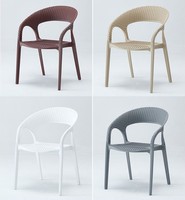 Chaise en plastique résistante aux intempéries et au soleil pour l'extérieur, avec dossier, pour cour, jardin, villa, kit table et chaises