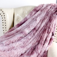 Vente chaude Hiver Double Couche Épaissie Longue En Peluche Sieste Canapé Couverture Tie-Dye Tricoté Fausse Fourrure Vison Polaire Jeter Couverture