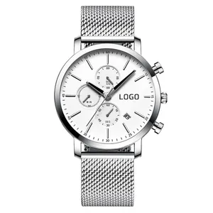 OEM benutzer definiertes Logo Die beliebteste wasserdichte heißeste Uhr Edelstahl Material rundes Zifferblatt Handgelenk Classic Chronograph Uhr