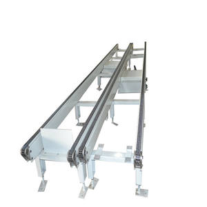 Transportador de cadena de doble velocidad personalizable de China, línea de montaje de palés ajustable <span class=keywords><strong>con</strong></span> correa de goma para industrias de restaurantes - Product Image 1