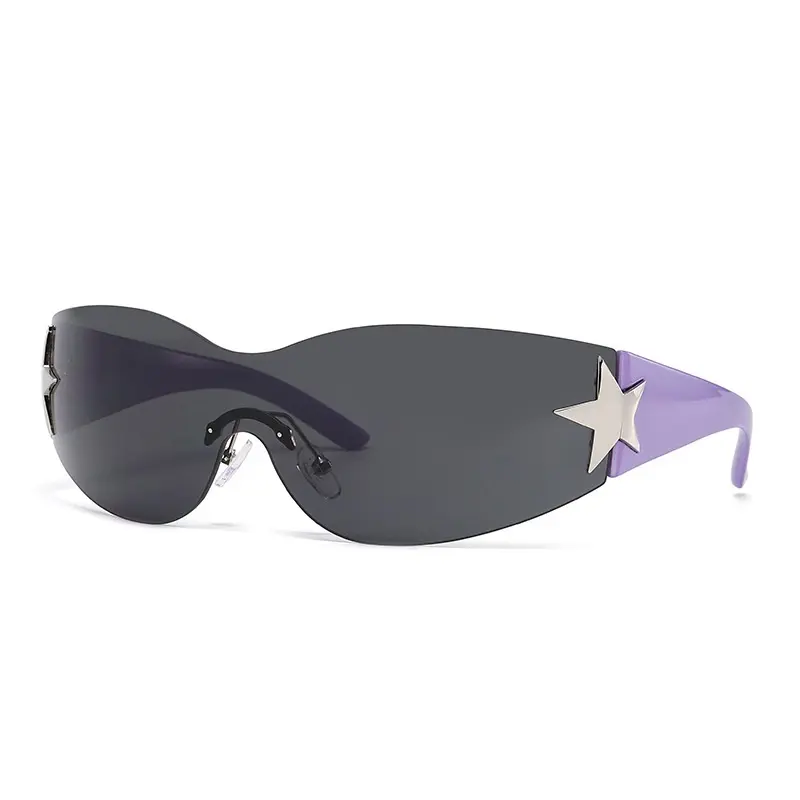 Новые цельнолитые бескаркасные солнцезащитные очки с пятиконечной звездой горячие девушки уличные фото Солнцезащитные очки женские персонализированные Солнцезащитные 2023