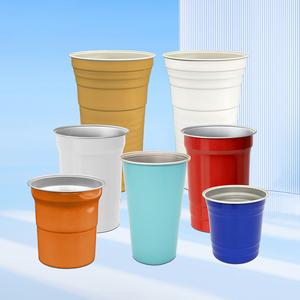 Gobelets de fête personnalisés avec logo de marque, haute qualité, 16 oz, jetables, en aluminium, rouge, pour bar - Product Image 3