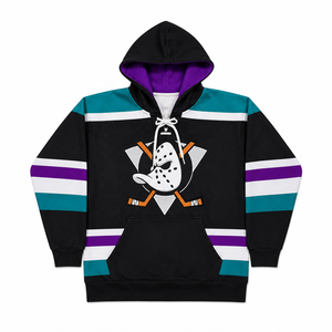 Sweat-shirt à lacets respirant personnalisé OEM avec logo d'équipe sublimé, coupe confortable, doublure en polyester, maillot de hockey pour adultes - Product Image 1