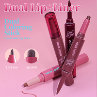 Crayon à Lèvres Double Embout 2-en-1 Marque Blanche : Rouge à Lèvres, Contour et Gloss Hydratant – Fournisseur