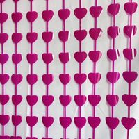 Rideau de porte en plastique imperméable rose avec coeur diamant décorations de ballons de fête d'anniversaire de mariage de la Saint-Valentin de Noël