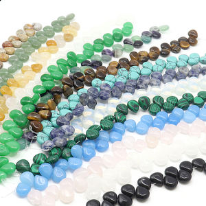 Pierre précieuse naturelle sculptée 10x12mm, motif fleur et <span class=keywords><strong>feuille</strong></span>, perle <span class=keywords><strong>de</strong></span> cristal dispersée pour accessoires <span class=keywords><strong>de</strong></span> bijoux, artisanat DIY, décoration spirituelle - Product Image 4