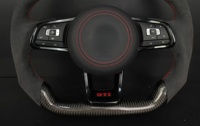 Volant de course en cuir et fibre de carbone pour Volkswagen Golf GTI Passat Jetta, compatible avec Golf 7/7.5/8 R Line