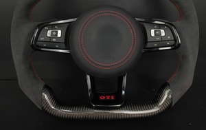 Volkswagen Golf GTI Passat <span class=keywords><strong>Jetta</strong></span> หนังคาร์บอนไฟเบอร์สำหรับการเย็บแข่งรถพวงมาลัยสำหรับ7/7กอล์ฟ5/8 <span class=keywords><strong>R</strong></span> <span class=keywords><strong>line</strong></span> - Product Image 4