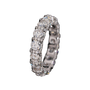 Anillos de compromiso de moissanita Zuanfa Fashion, anillo de eternidad con corte redondo y engaste de puntas, plata de ley 925, certificado GRA, anillo con incrustaciones. - Product Image 4
