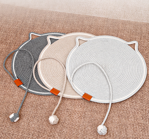 Rascador para Gatos de Cuerda de Algodón, Tapete Tejido para Rascar, Juguete Lavable para Mascotas, Forma Redonda de Gato, para Gatos de Interior - Product Image 2