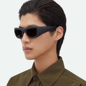 Lunettes de soleil œil-de-chat Bottega BV Intreccio, monture en acétate tendance, protection UV, Veneta - Product Image 2
