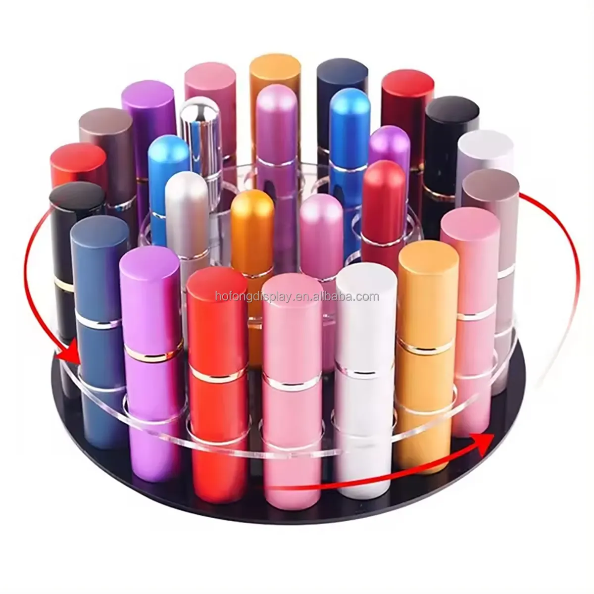 Transparent Acrylic Lipstick Holder Rotating Swivel Makeup Display Stand Lip Gloss Nail Polish Display Stand