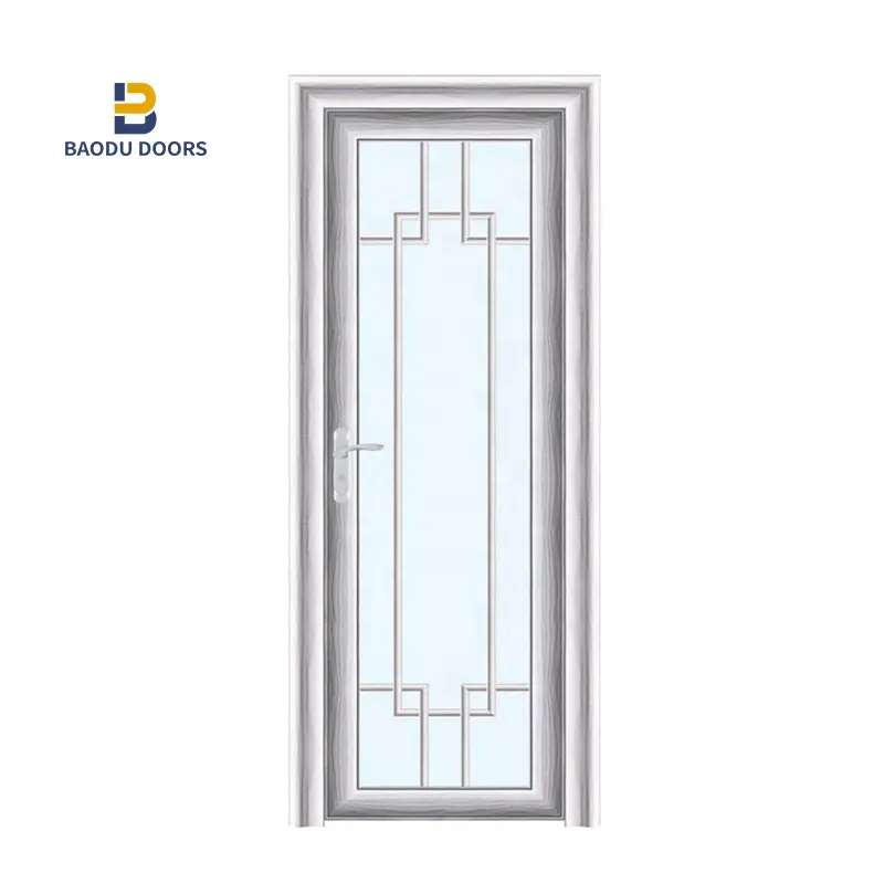 Alluminio toilet porte per interni porta di vetro per il bagno porta di metallo fabbrica
