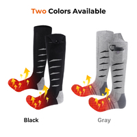 Chaussettes chauffantes intelligentes contrôlées par application, chaussettes chauffantes électriques rechargeables, 4 niveaux de température pour le ski, la chasse, l'hiver, les activités de plein air
