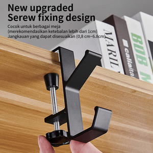 Pano.V Duty Adjustable Clamp-On Desk Mount School Bag Holder <b>Hook</b> No Drill Metal Garland <b>Hook</b> Outdoor Fireplace Stocking Holders - Product Image 6