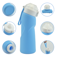 Bouteille pliable en silicone pour le sport Bouteille d'eau pliable sans BPA de 700ml pour le voyage et le sport en plein air