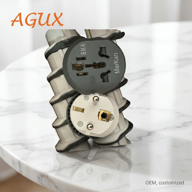 Industrial Germany Standards 2 Pin EU UK Travel Adapter Wall Socket Multi-Plug Converter 16A Copper Plug IP44 NFC Type China USB