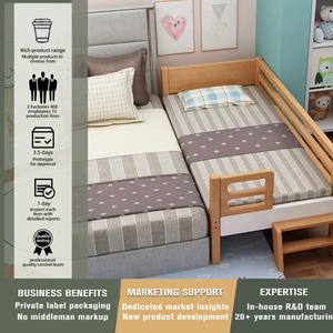 Muebles Infantiles de <span class=keywords><strong>Madera</strong></span> Maciza con Barandilla, <span class=keywords><strong>Cunas</strong></span> Extensibles y Móviles para Bebés, Niños y Niñas, de Haya - Product Image 4