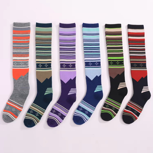Chaussettes de ski en laine mérinos hautes jusqu'au genou, épaisses, avec semelles en tissu éponge, respirantes et anti-transpiration pour adultes et jeunes, pour la randonnée en plein air et la neige - Product Image 5