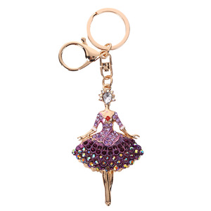Fashion Cross Border Key Chain Ballerina Girl Key Chain Pendant Metal Car Pendant Cute Little Gift