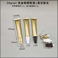 Flacon vide en plastique de 10 ml, 15 ml, 20 ml, 30 g, pour soins de la peau, cosmétiques liquides, avec tête de pompe, tube de distribution à pression
